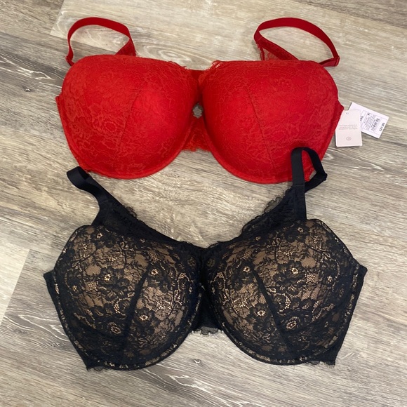 Auden Intimates & Sleepwear Auden Two Lacy Plunge Pushup Bras Size